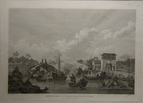 Print of Chinese barges